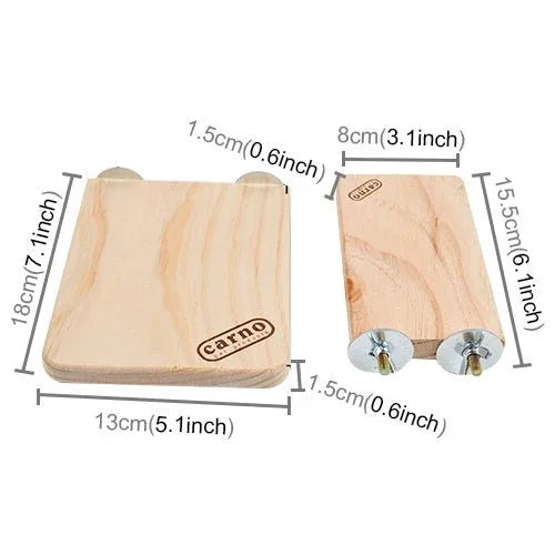 Pet Wooden Rectangular Springboard Hamster Small Pets Pedal Toys, Small - Trustpick