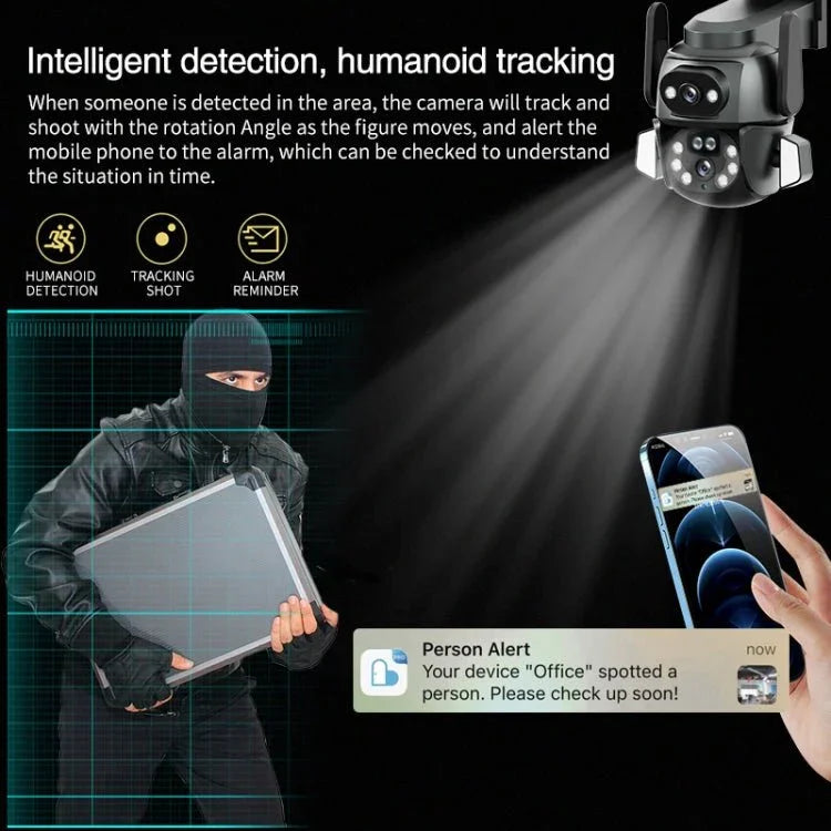 Q821 4MP Binocular Zoom Dual Light Source Outdoor IP67 Waterproof WiFi Camera - Trustpick