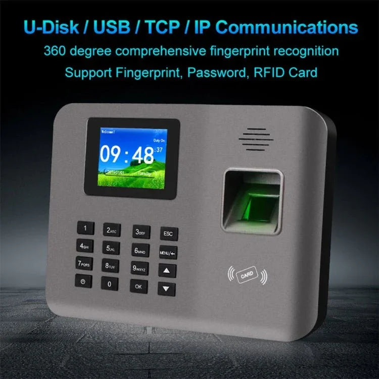 Realand AL321D Fingerprint Time Attendance with 2.4 inch Color Screen & ID Card Function & Battery - Trustpick