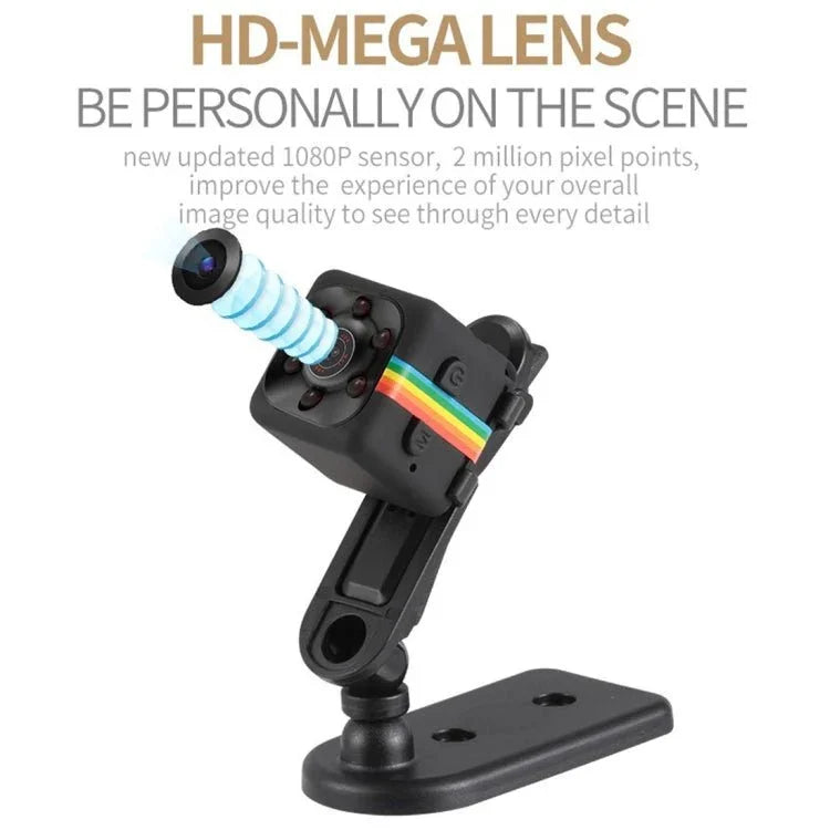SQ11 Mini DV HD 1080P 2MP Sport Recorder Camera with Holder, Support Monitor Detection & IR Night Vision & TF Card - Trustpick