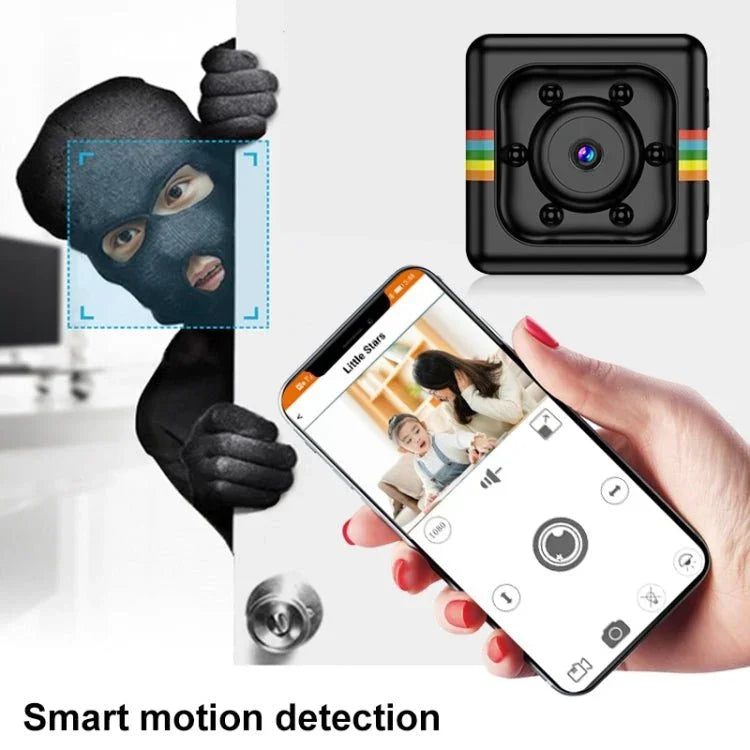 SQ11 Mini DV HD 480P 6 LEDs Sport Recorder Camera with Holder, Support Monitor Detection & IR Night Vision & TF Card - Trustpick