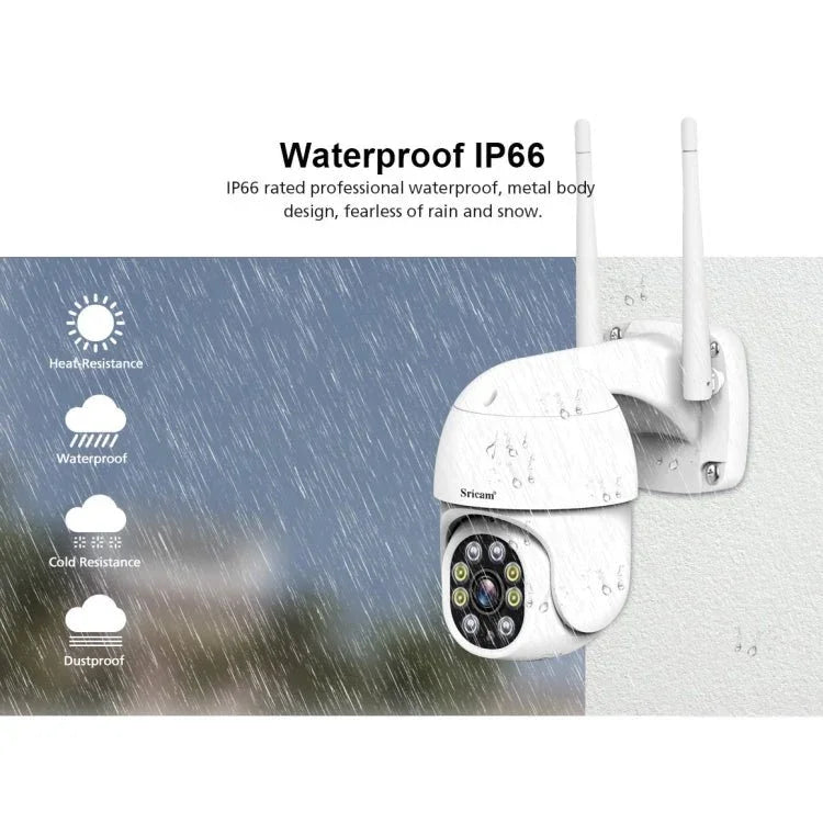 Sricam SP028 1080P HD Outdoor PTZ Camera, Support Two Way Audio / Motion Detection / Humanoid Detection / Color Night Vision / TF Card, US Plug - Trustpick