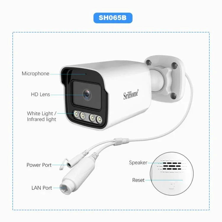 SriHome NVS005 - POE065 5MP HD 4 - CH POE Camera Network Video Recorder Kit - Trustpick