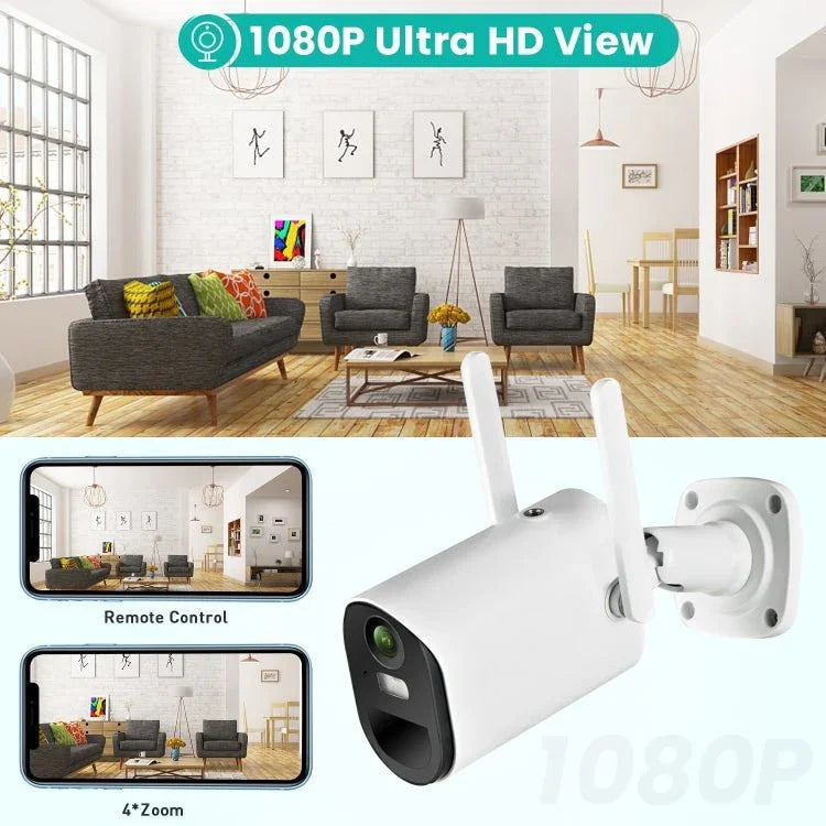 T20 1080P Full HD Solar Powered WiFi Camera, Support Motion Detection, Night Vision, Two Way Audio, TF Card - Trustpick